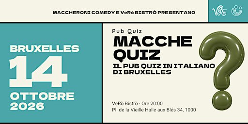 MaccheQuiz - Il Pub Quiz in Italiano di Bruxelles | 14 Ottobre 2026