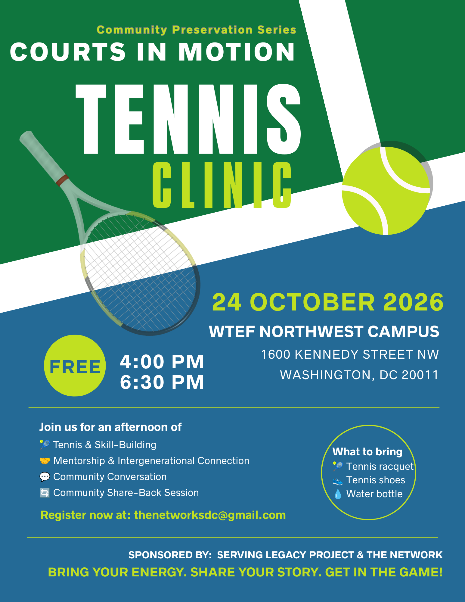 Serving Legacy Tennis Clinic