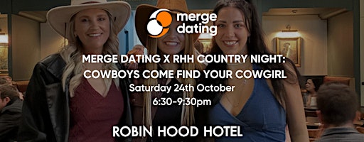 Merge Dating X RHH Country Night | Robin Hood Hotel | Sat 23.10 | 20s & 30s