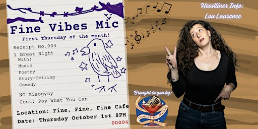 Fine Vibes Mic | Open Mic for Comedy, Music, Poetry & Storytelling