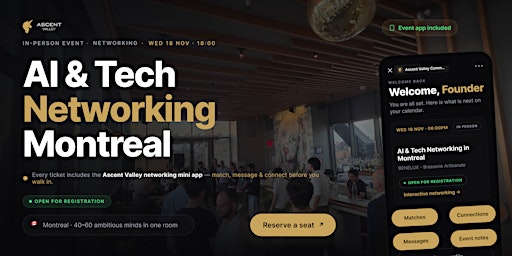 AI & Tech Networking Event in Montreal by Ascent Valley