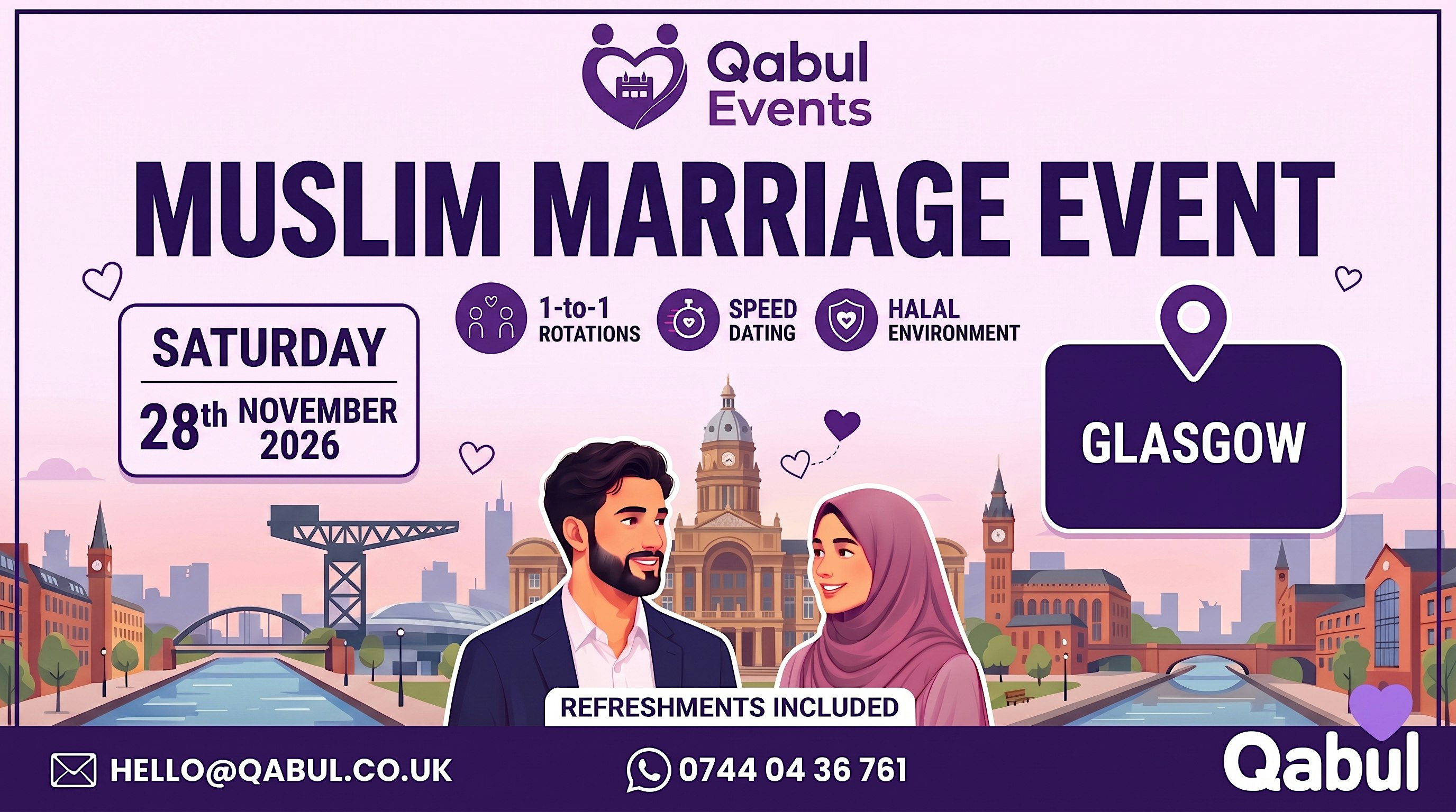 Glasgow - MUSLIM MARRIAGE EVENT | 1-to-1 Single Muslim Meetup
