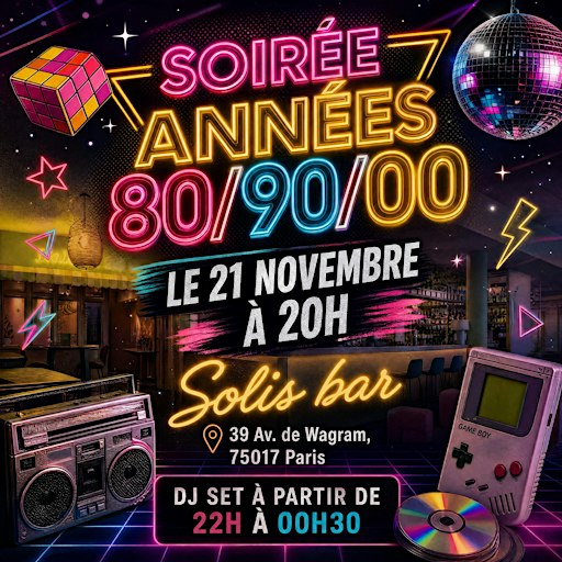 Soirée années 80/90/00 entre célibataires✨ Bar d'Hôtel 5* (Champs-Élysées)