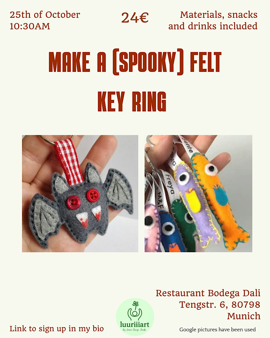 Make a (spooky) felt keychain