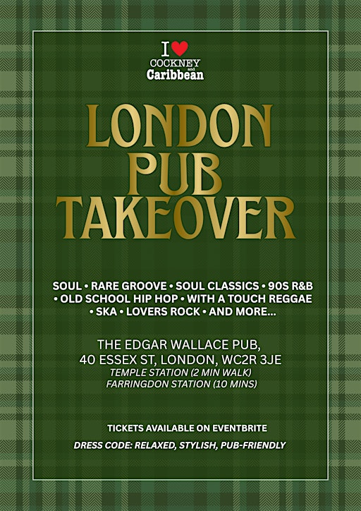 Cockney and Caribbean | London Pub Takeover | Edgar Wallace Pub 21st Nov