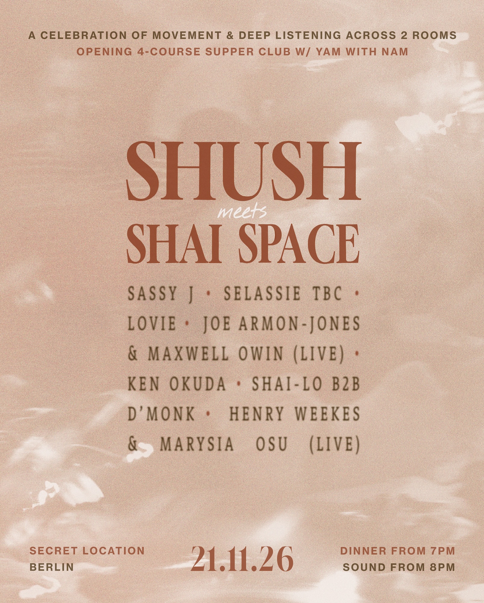 SHUSH meets SHAI SPACE