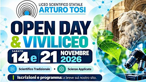 Prima Giornata VIVI LICEO (14/11/2026) - TURNO 1 (8:30 - 10:45)