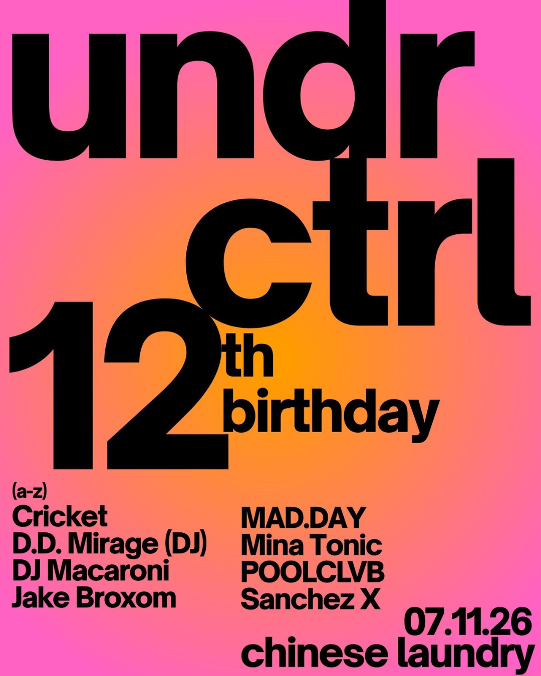 UNDR ctrl 12th Birthday