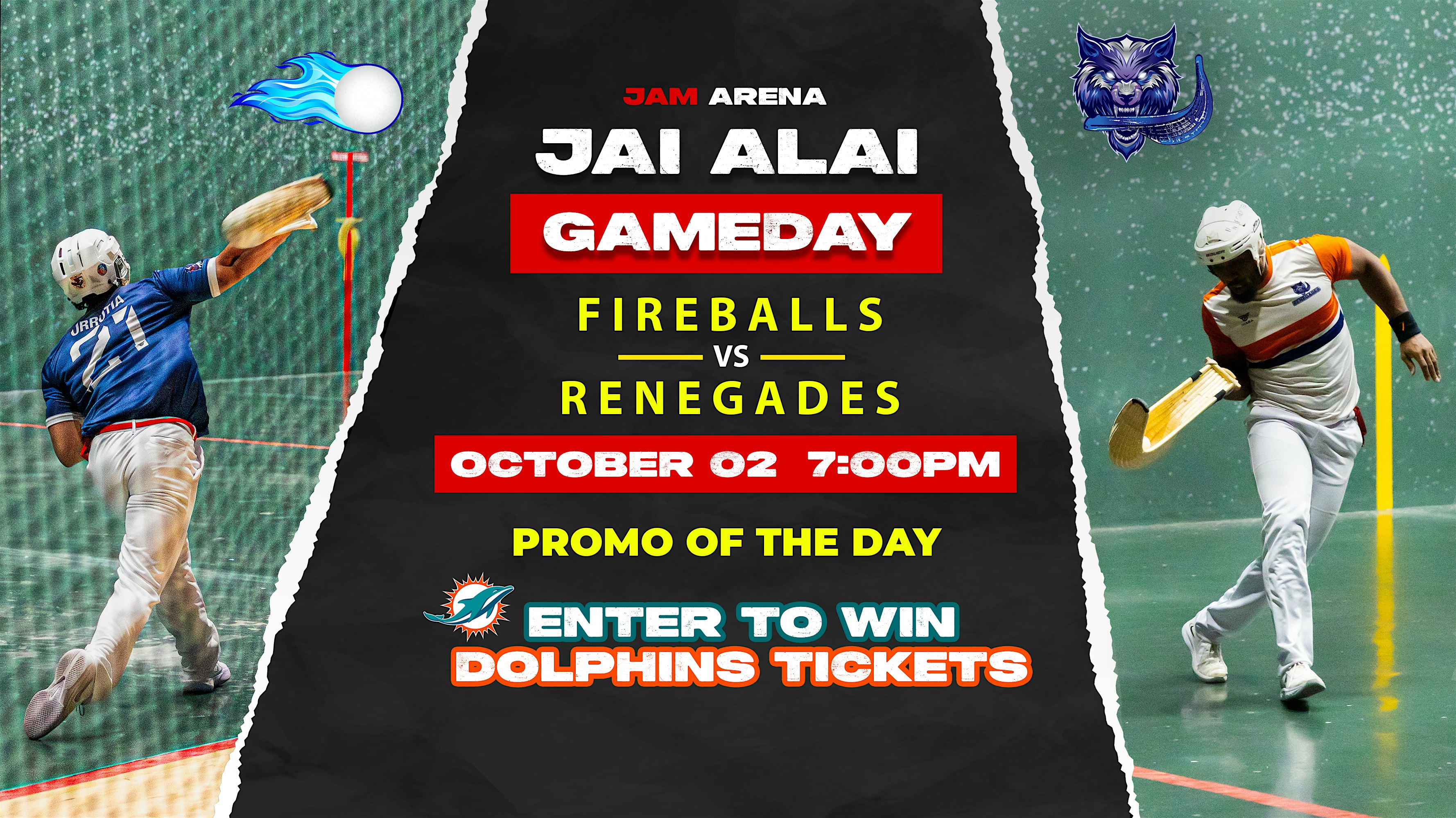 World Jai-Alai League: Fireballs vs Renegades | Fri, Oct. 2