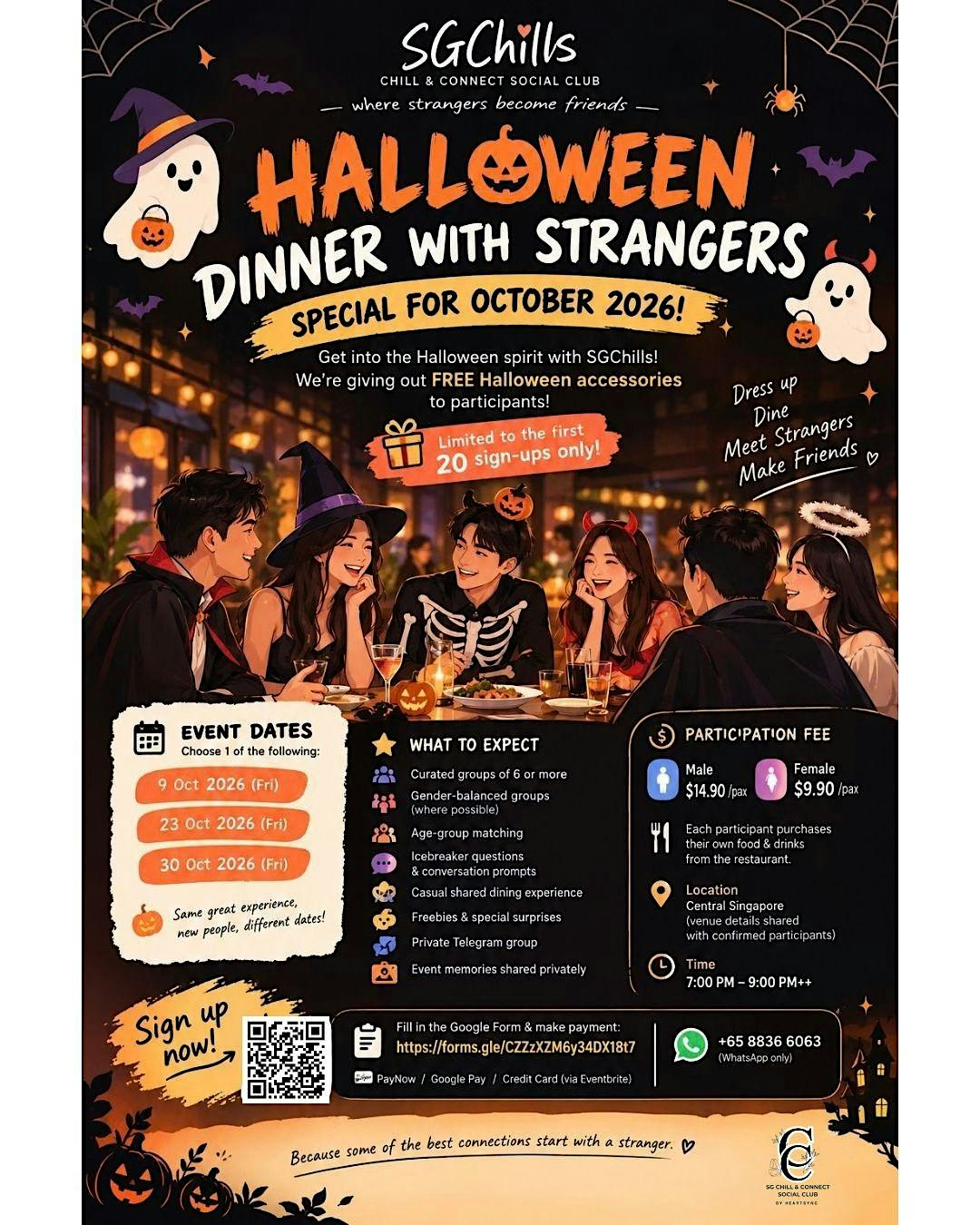 SG Chills Dinner with Strangers – TGIF Edition on 23 Oct Halloween Special