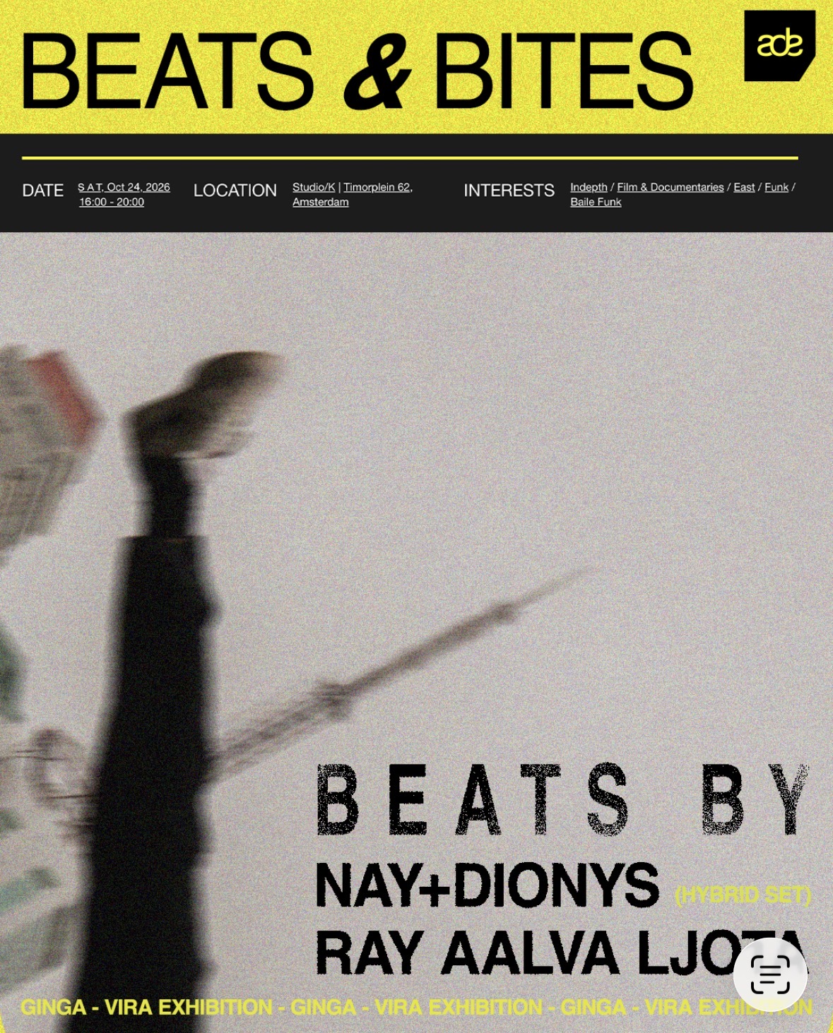 GINGA: Beats & Bites - ADE Arts & Culture - FREE ENTRY