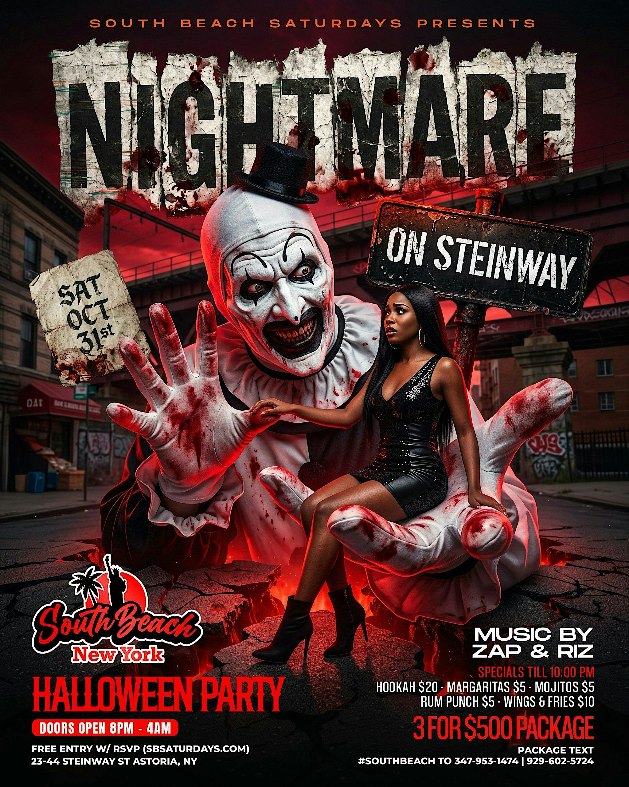 NIGHTMARE ON STEINWAY HALLOWEEN PARTY SOUTH BEACH ASTORIA