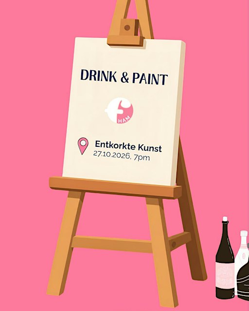 femella community drink & paint @entkorkte Kunst