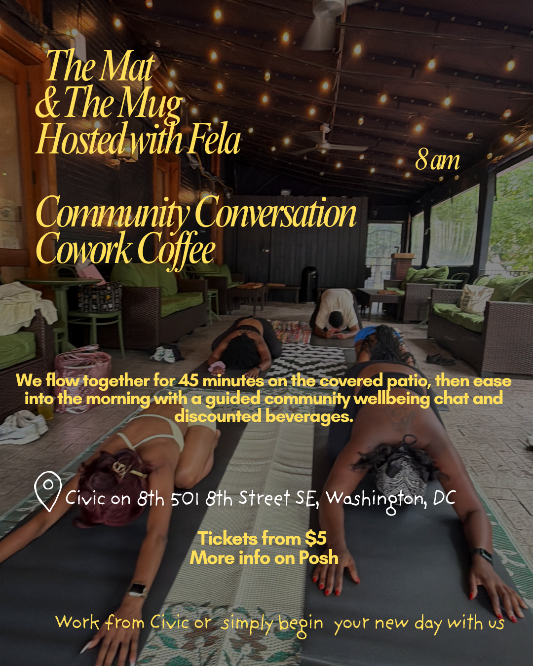 The Mat & The Mug with Fela Community Conversation Cowork Coffee  
