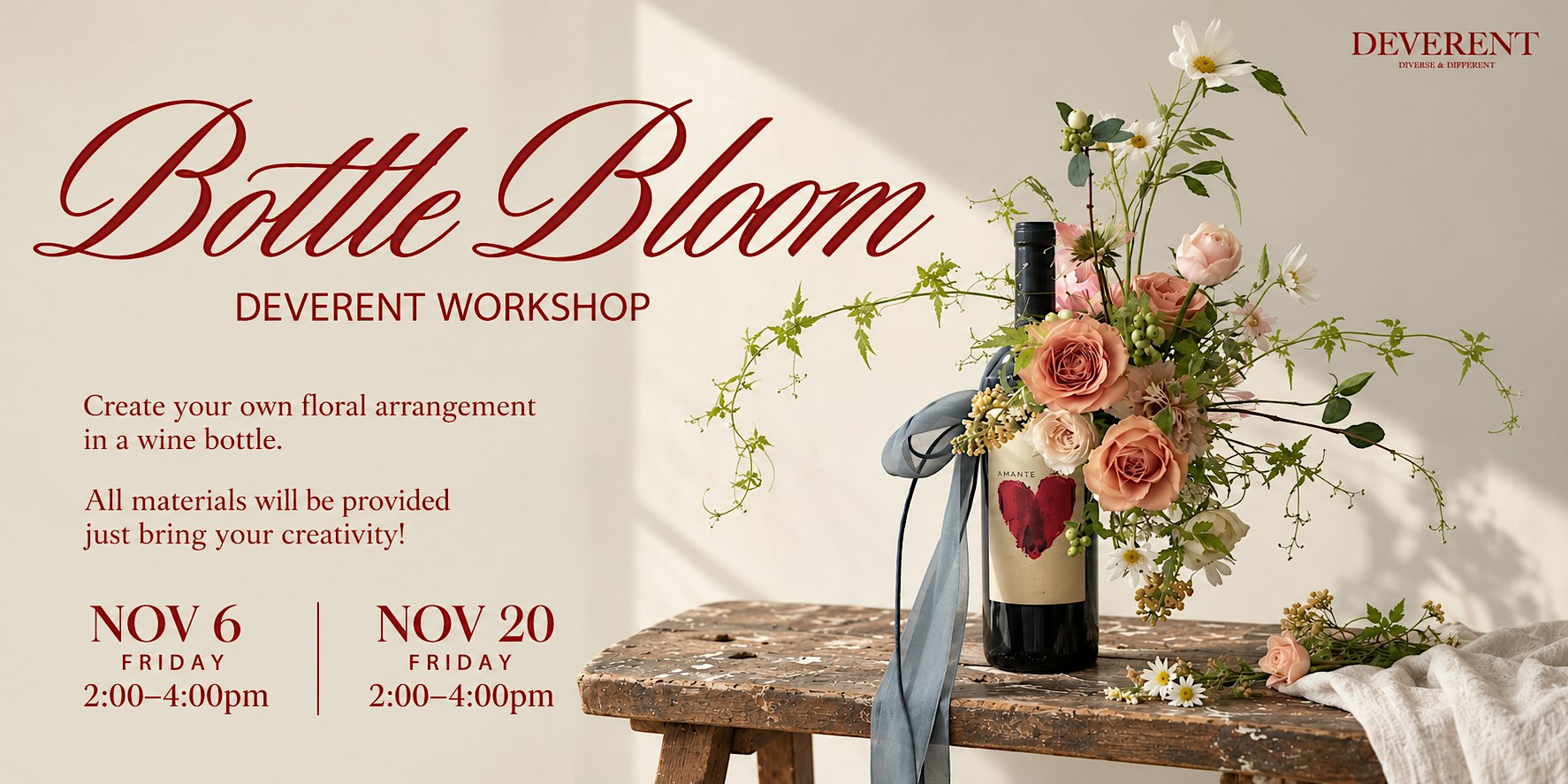 Bottle Bloom | Wine Bottle Floral Arrangement Workshop in Shanghai