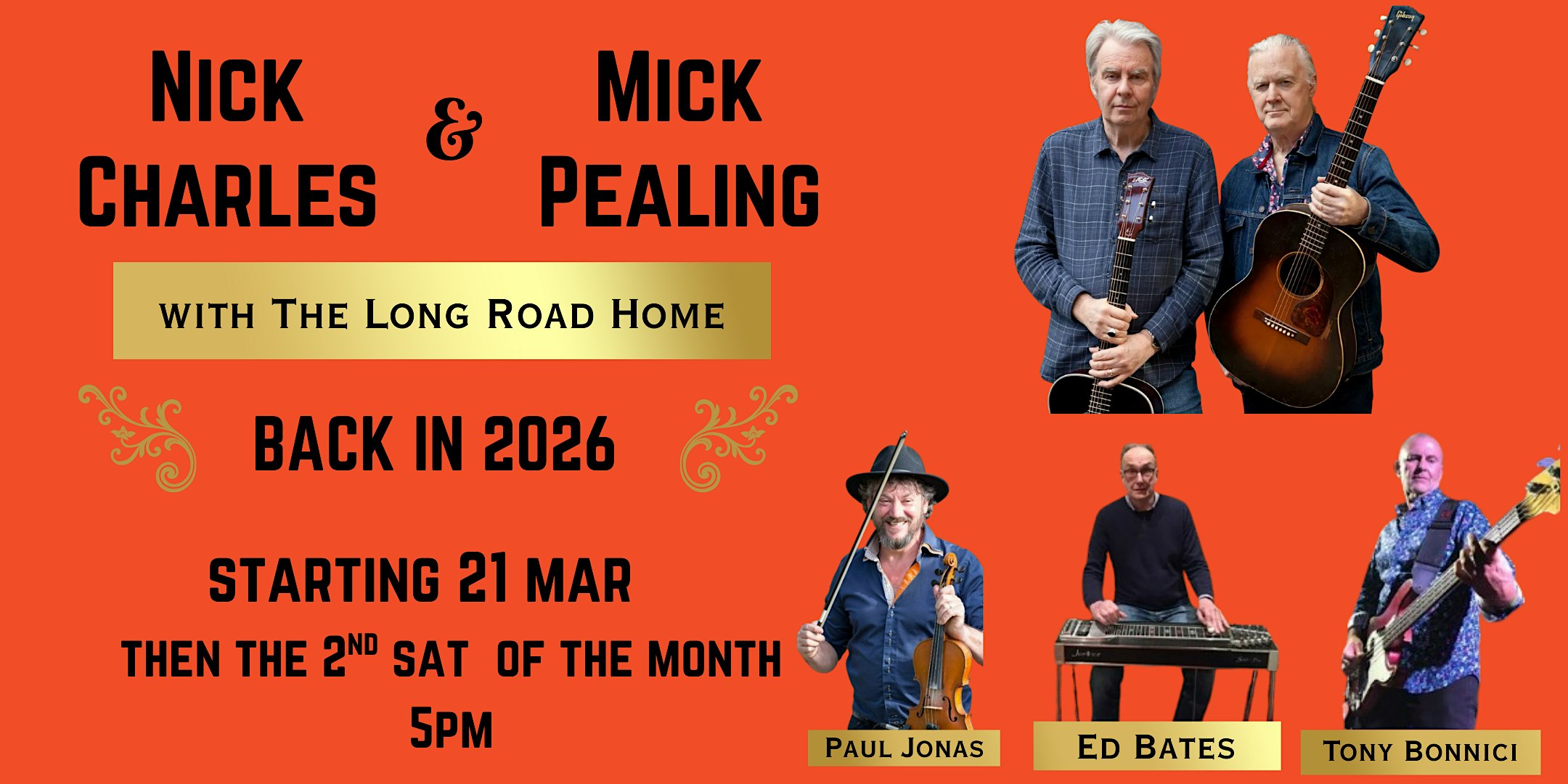 Nick Charles  & Mick Pealing with The Long Road Home at The Lomond Hotel.