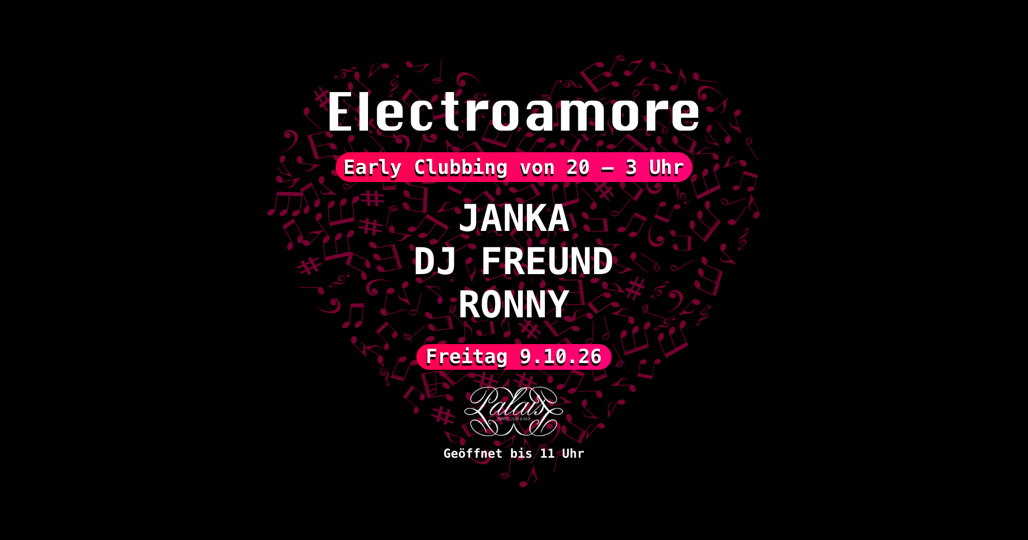 Early Clubbing im Palais mit Electroamore
