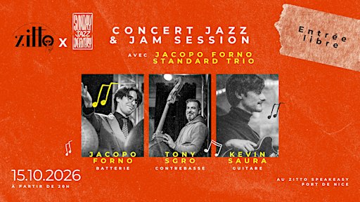 JAM SESSION & CONCERT DE JAZZ — Jeudi 15 octobre à partir de 20h