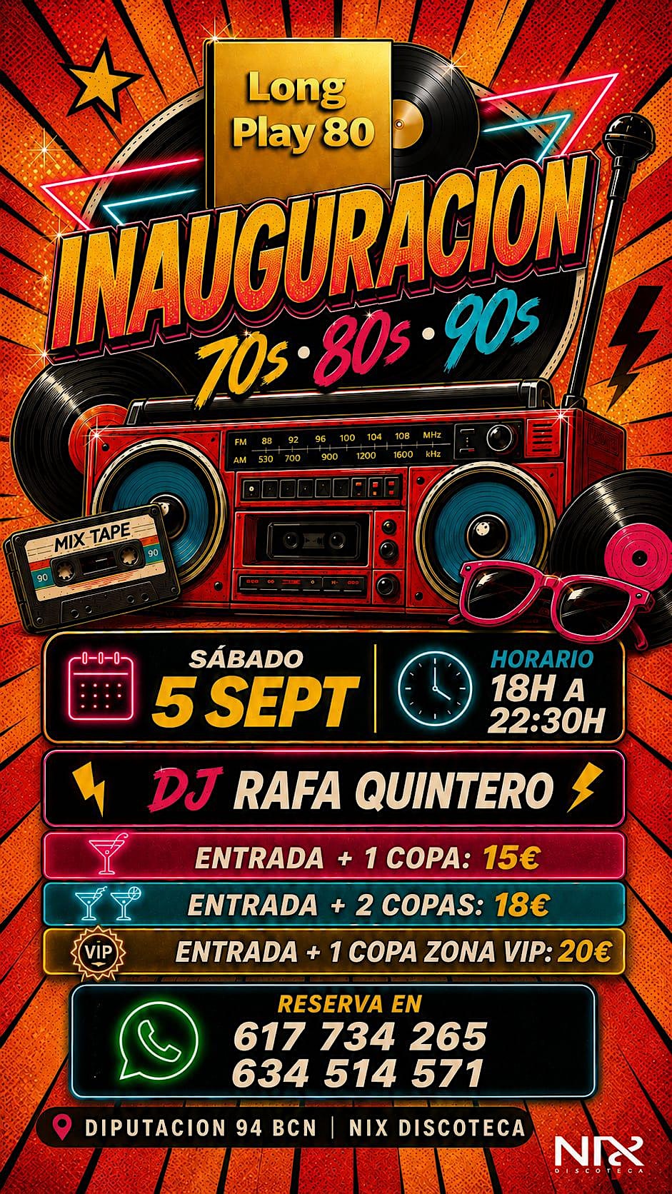 Nueva temporada Tardeos Long Play 80 en NIX Barcelona