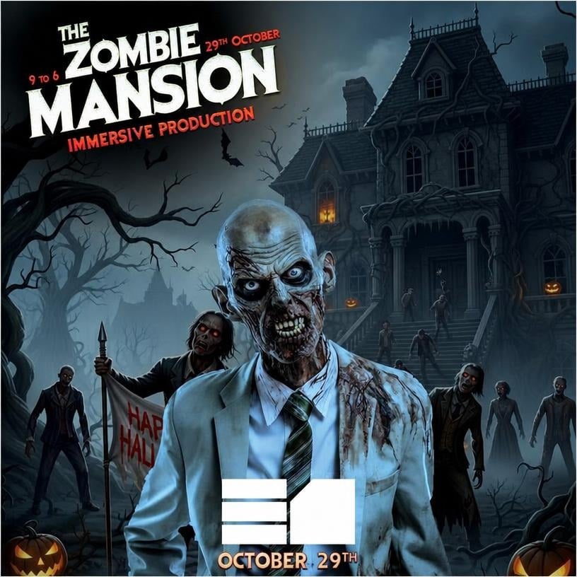 Zombie Mansion Immersive Halloween party with Sam Supplier and Mark Radford 