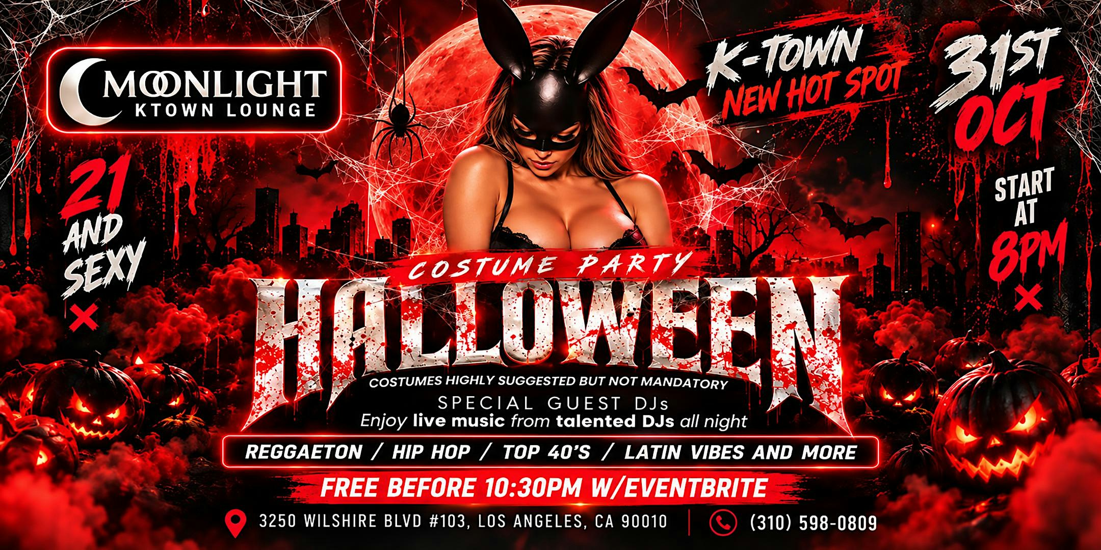 Halloween Costume Party at Moonlight Ktown Lounge Saturday 10/31