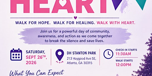 Walk With Heart:  Suicide Prevention Awareness Event