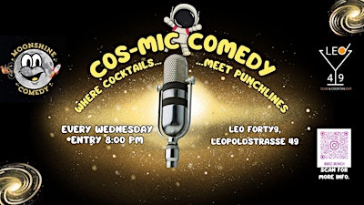 Cosmic Comedy: Where cocktails meet punchlines.