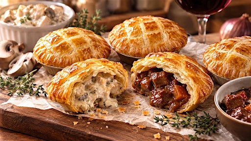 British Pies - Chicken Fricassee & Steak & Red Wine