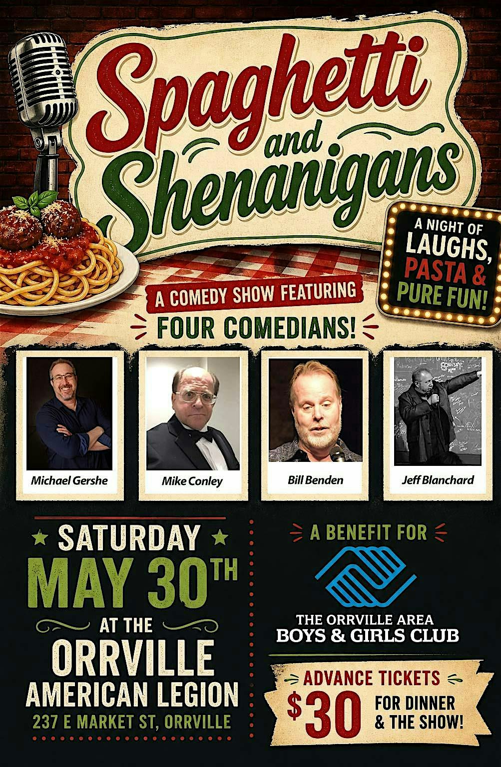 Spaghetti and Shenanigans - A benefit comedy show