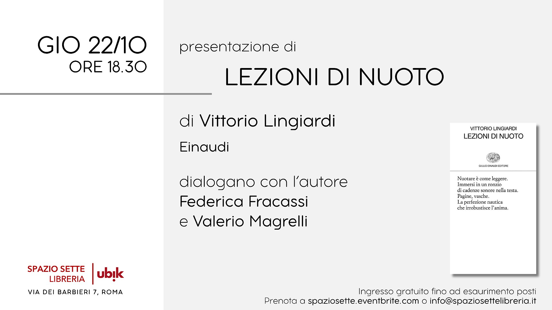 Presentazione di "Lezioni di nuoto"