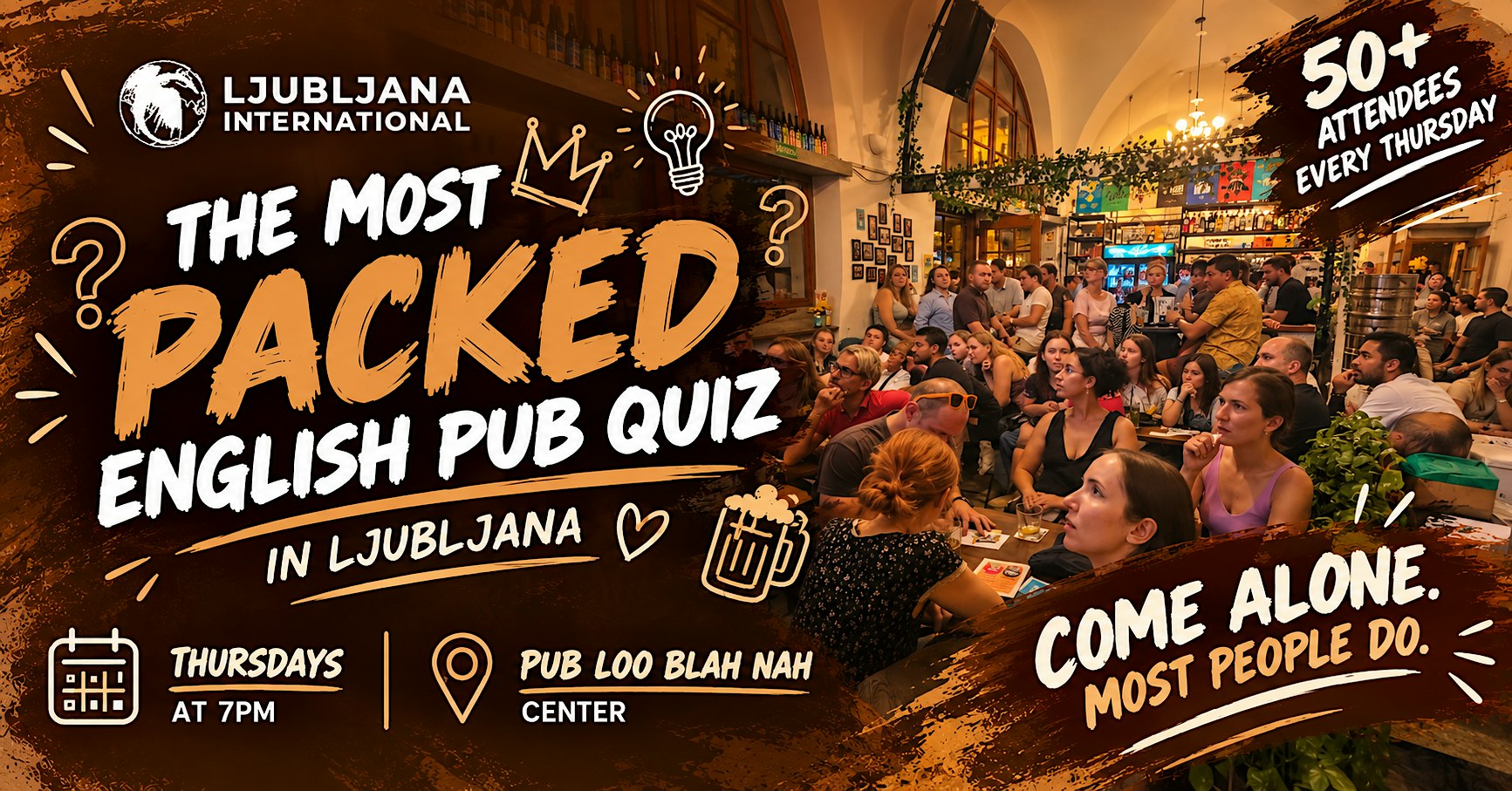 THE COZIEST & MOST INTIMATE ENGLISH PUB QUIZ IN LJUBLJANA