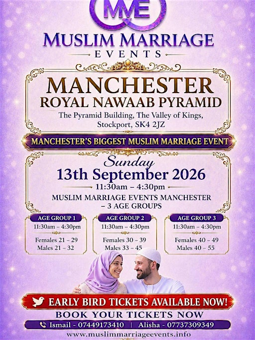 Muslim Marriage Events  Manchester - 3 Age Groups