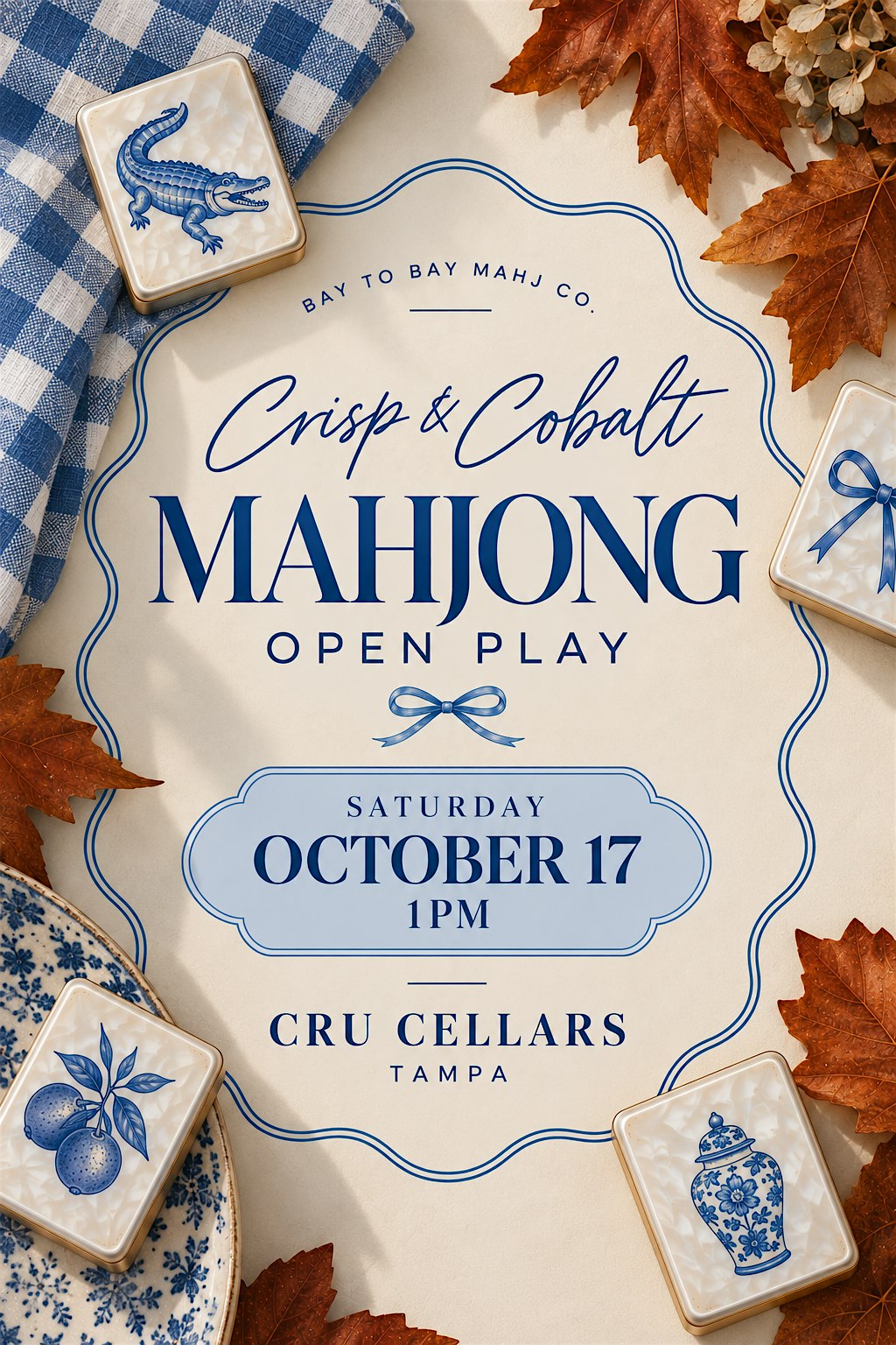Crisp & Cobalt Mahjong Open Play
