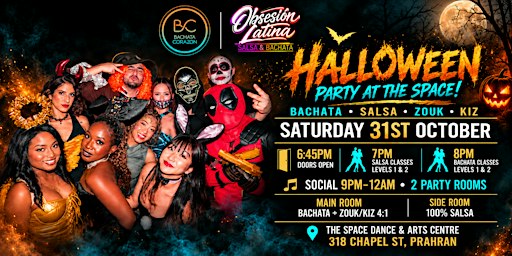 SALSA & BACHATA + Kiz & Zouk HALLOWEEN PARTY at The Space!