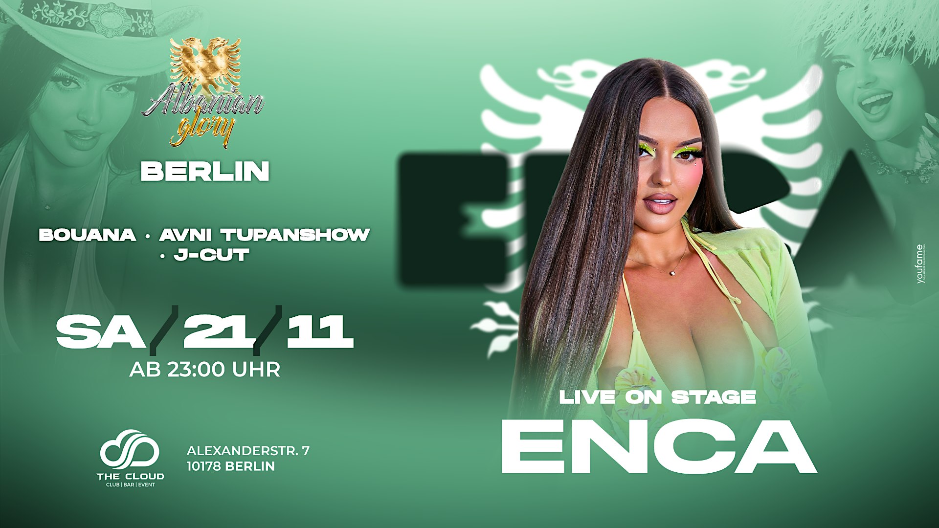 21.11.26 ★ ENCA LIVE ON STAGE  ★ CLUB THE CLOUD BERLIN ★ DJ BOUANA ★ DJ J-C