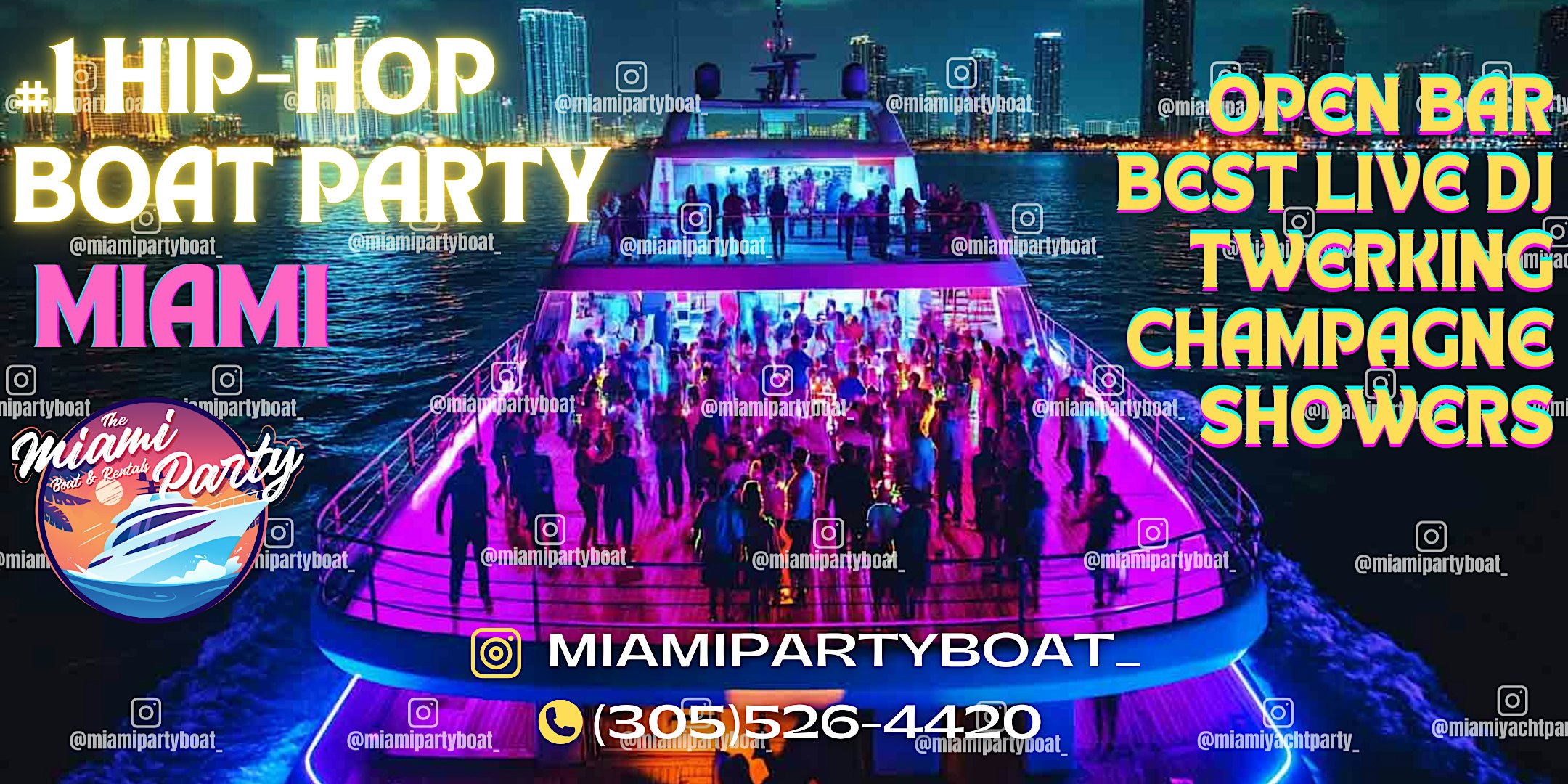 #1 HIP HOP BOAT PARTY CRUISE + FREE DRINKS