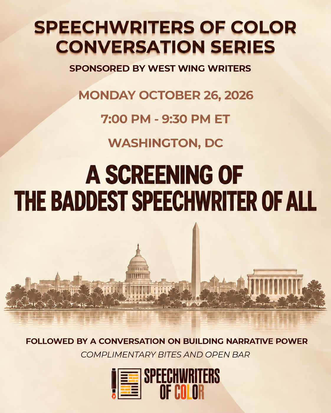 Speechwriters of Color Conversation Series: A Screening of The Baddest Speechwriter of All
