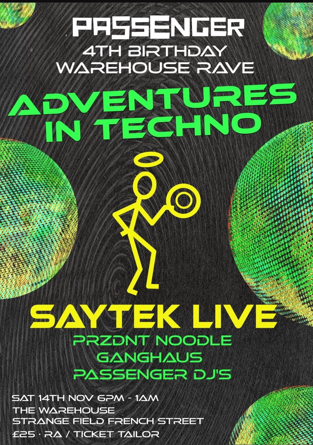 Passenger Warehouse Rave With Saytek Live
