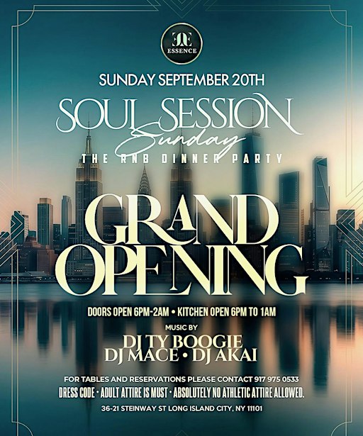 SOULSESSIONS SUNDAYS AT ESSENCE  DINNER PARTY