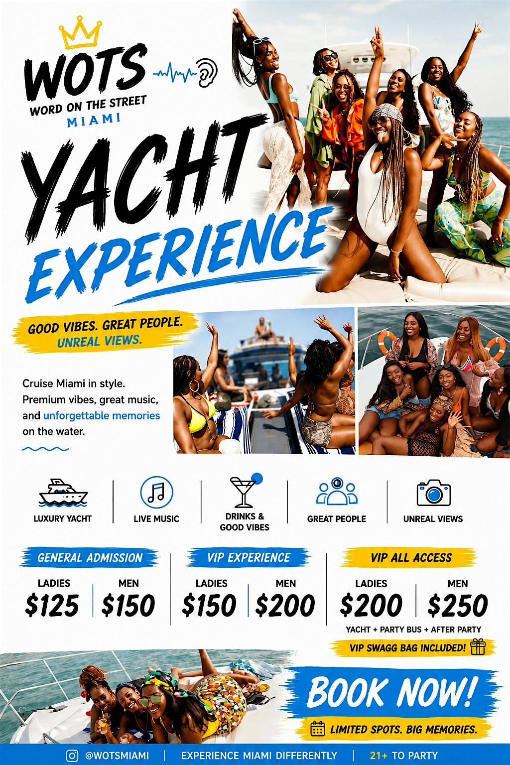 WOTS Miami Yacht Experience | Miami Yacht Party