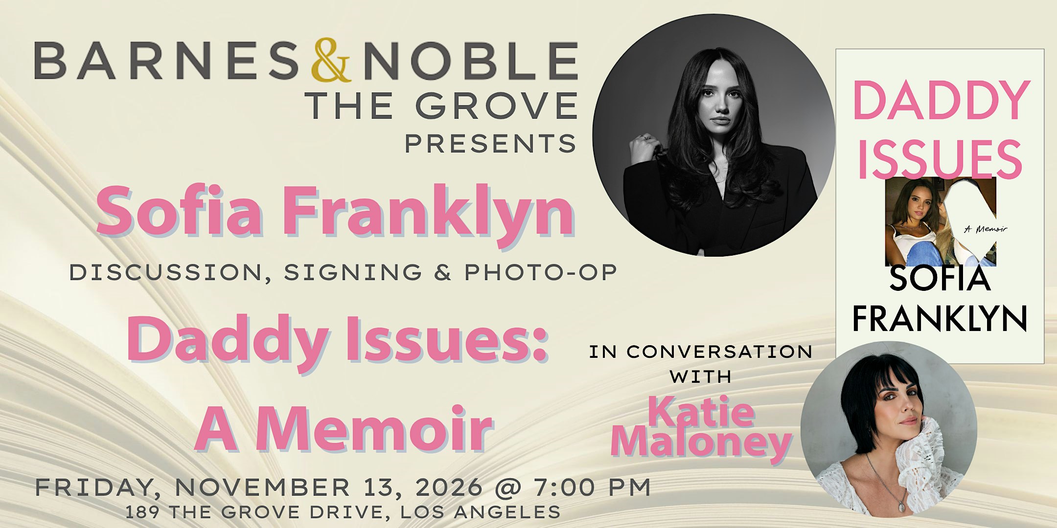 Sofia Franklyn discuss DADDY ISSUES at B&N The Grove