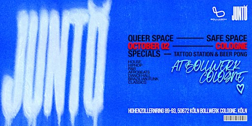 QUEER SPACE SPECIAL EVENT IN COLOGNE - BY JUNTO - OCTOBER 02