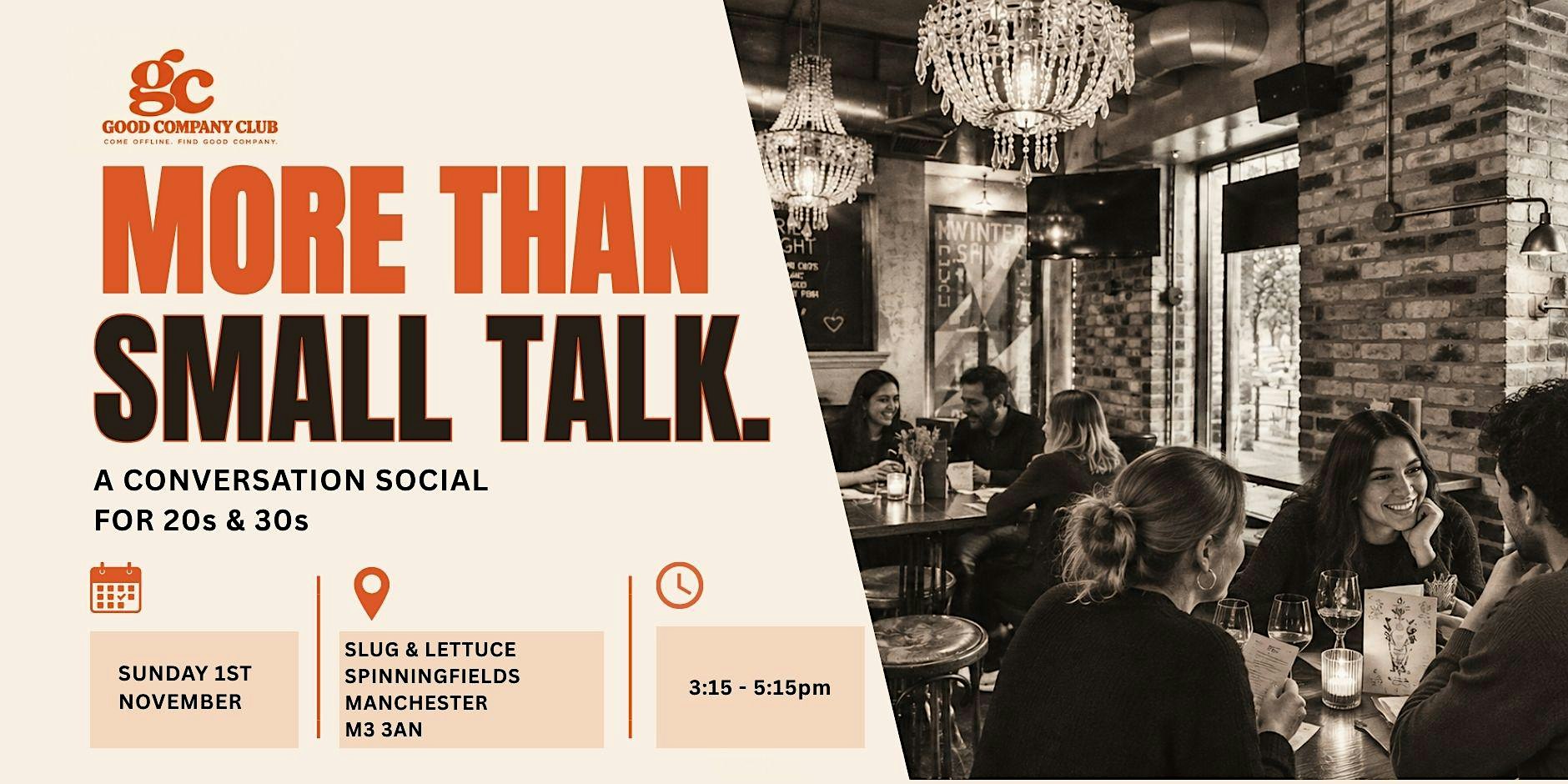More Than Small Talk | Manchester Conversation Social for 20s & 30s