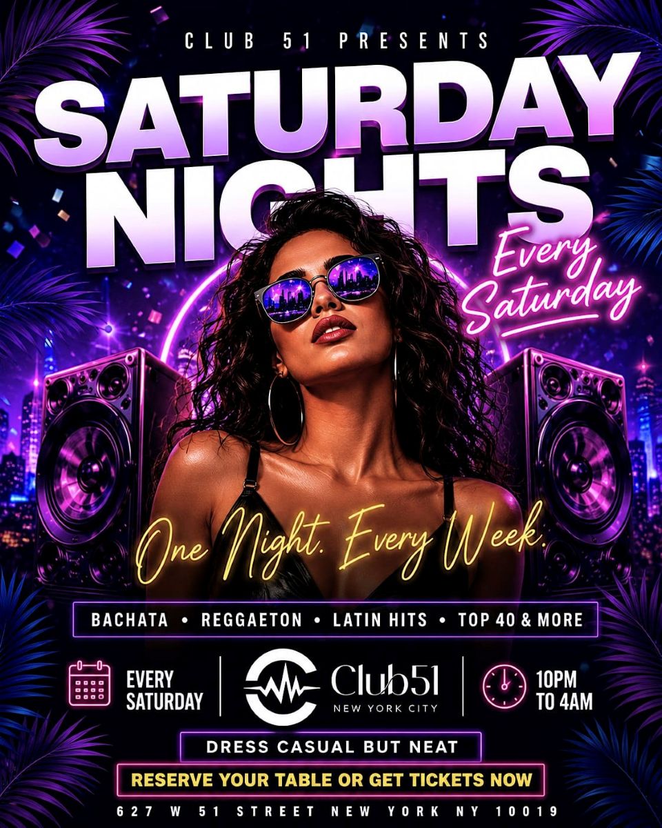Saturday Nights NYC - Latin Night Saturday - Sep 26