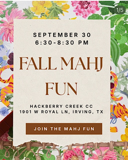 Fall Mahj Fun - September 30