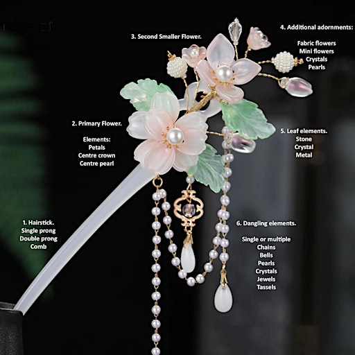 Chinese Hanfu Hairsticks making. Hairpin accessories Fashion Asian earrings