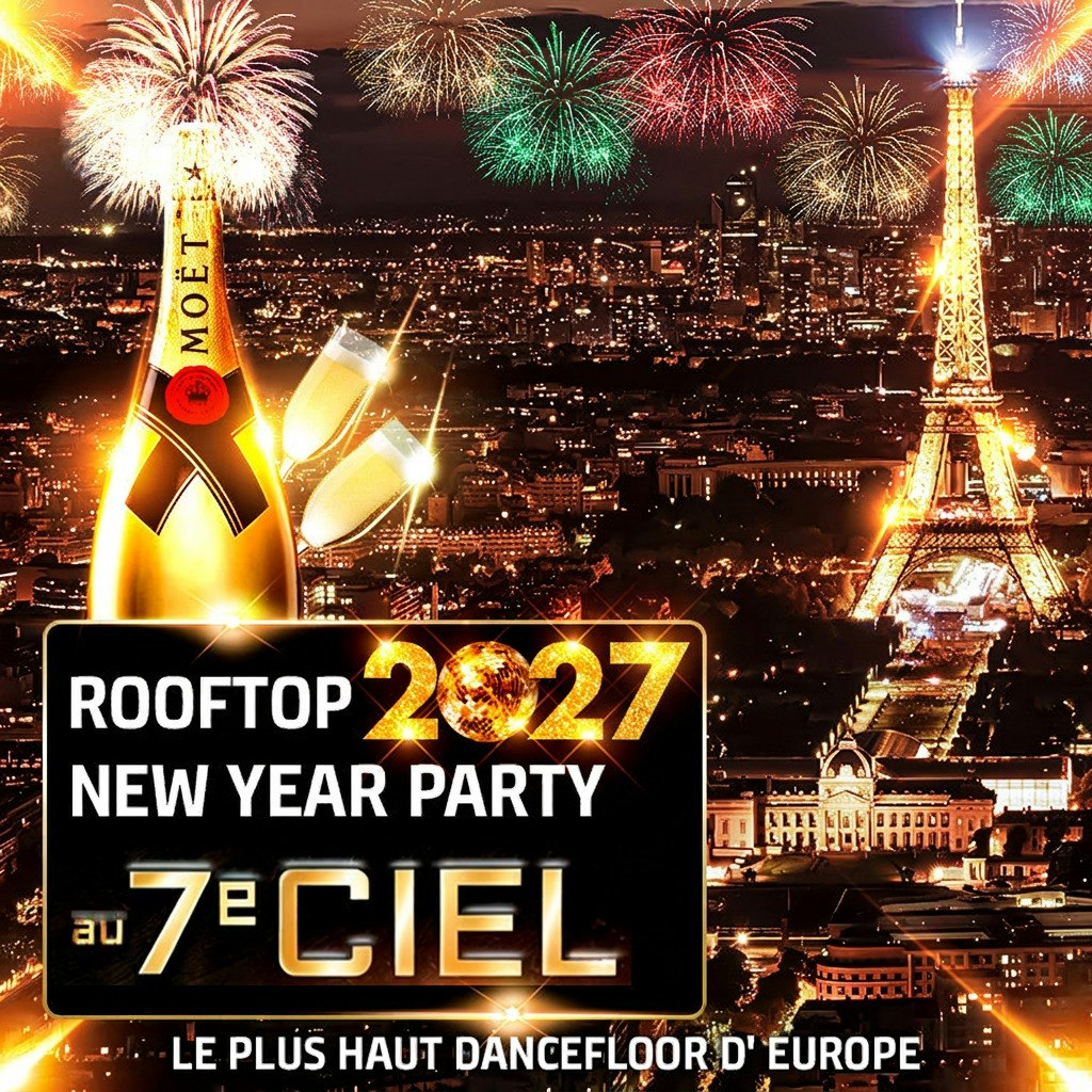 Réveillon Rooftop club geant new year panoramique