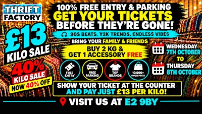 Thrift Factory London Vintage Kilo Sale £13/kg | Y2K & 90s Fashion Pop-Up