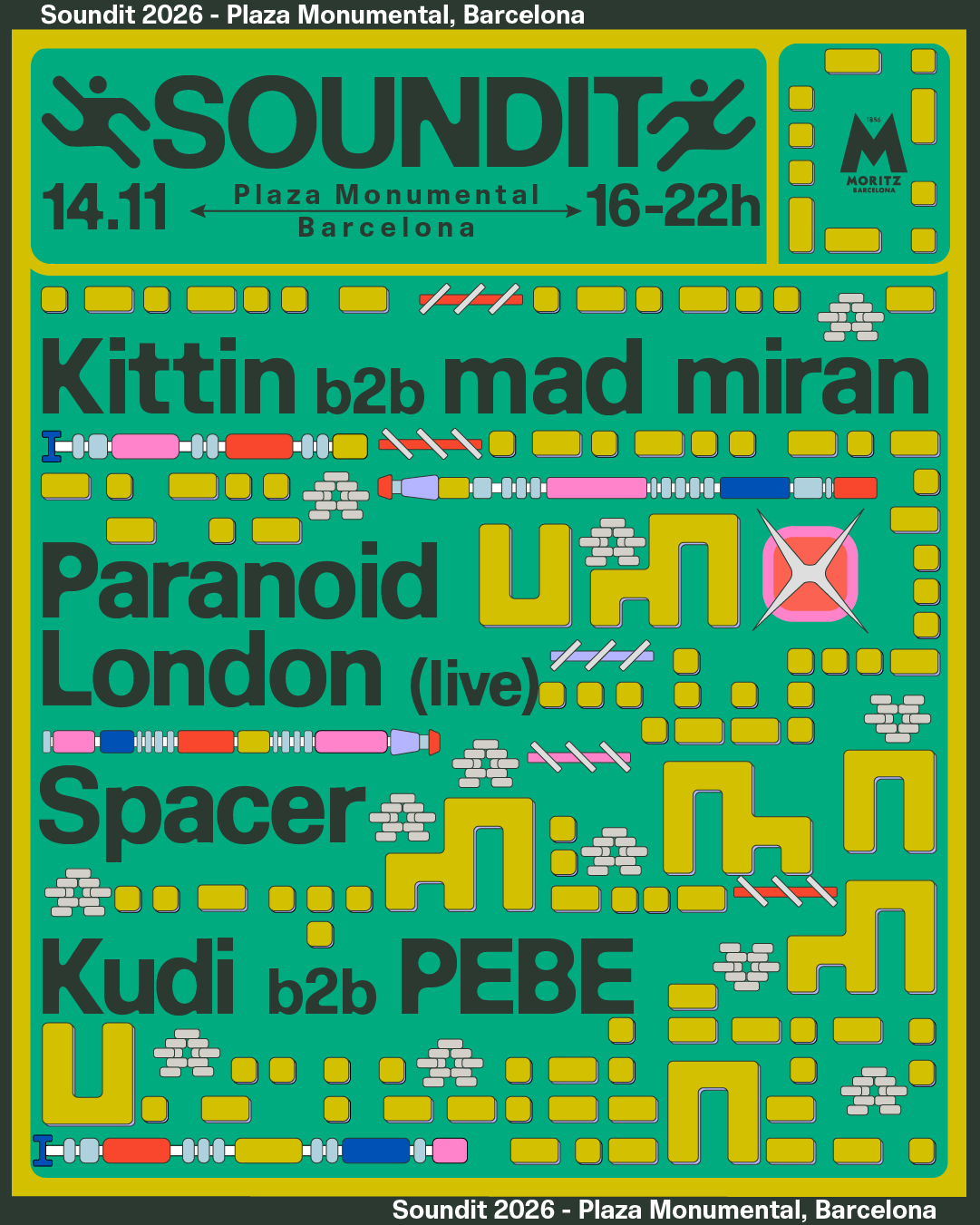 SOUNDIT Plaza: Kittin b2b mad miran, Paranoid London live, Spacer, Kudi b2b PEBE