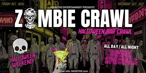 SEATTLE ZOMBIE CRAWL - Halloween Bar Crawl - Party Pass to 10+ Bars